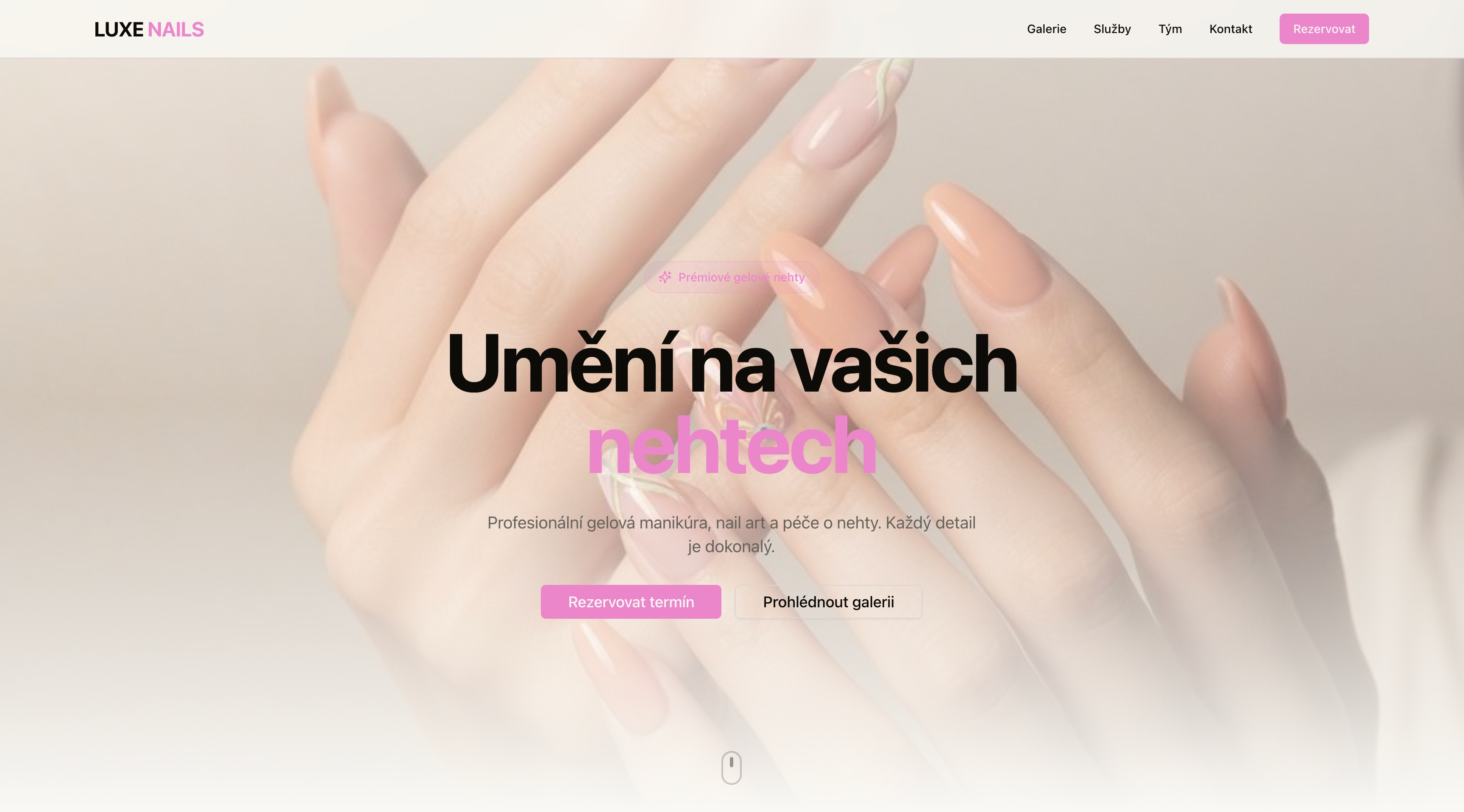 Gel Nail Studio - profesionální web pro nehtové studio s online rezervacemi